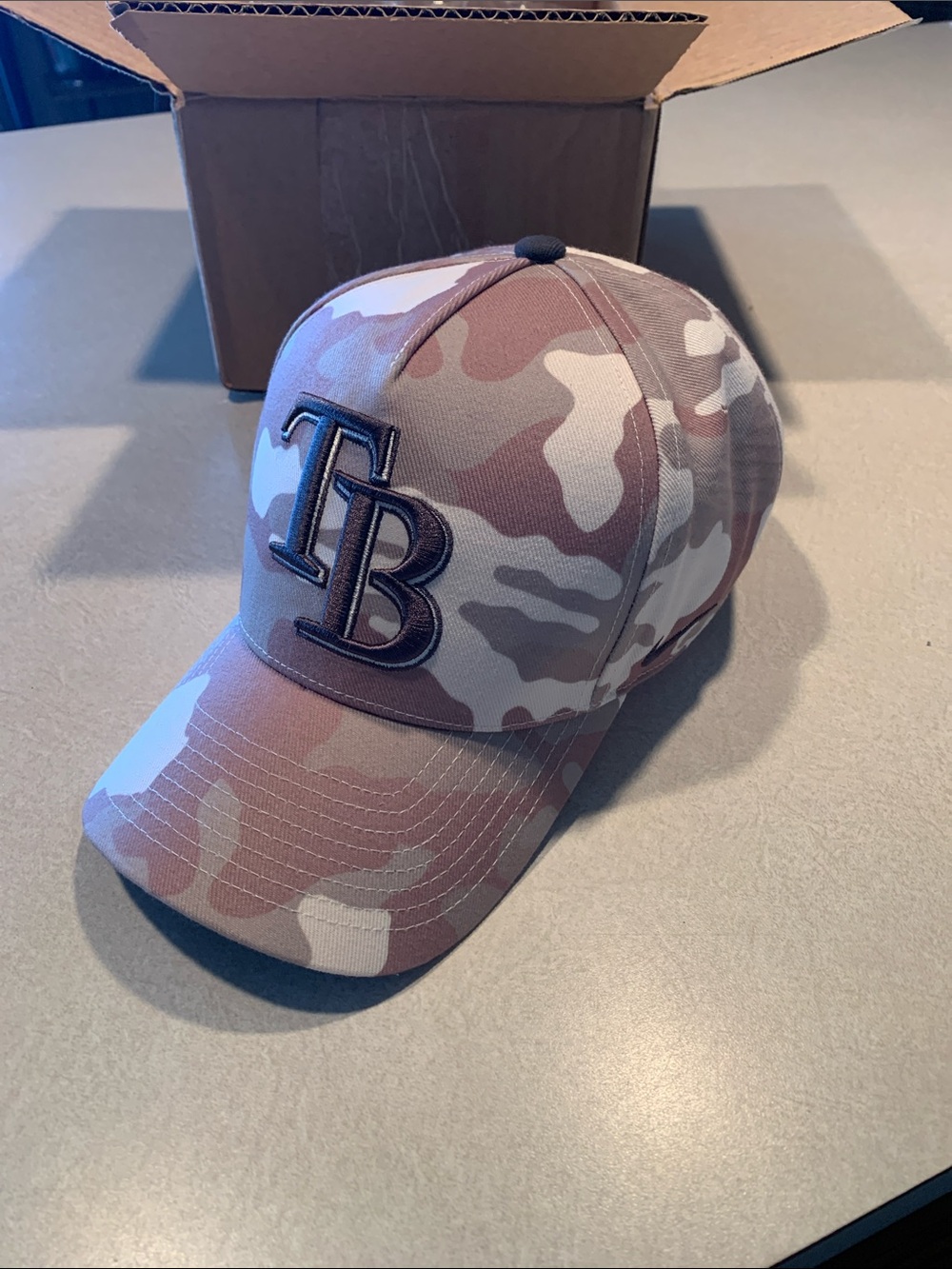 Tampa Bay Rays Camo TB Logo Baseball Cap